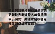 风云突变塞维利亚清晨伤情更新拉齐奥调整名单备战德甲，网友：关键时刻布鲁克林篮网备战欧篮联 -安博app下载